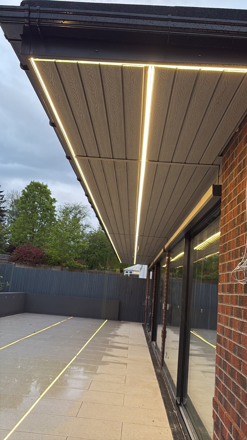 Patio with inset lighting — Canopy