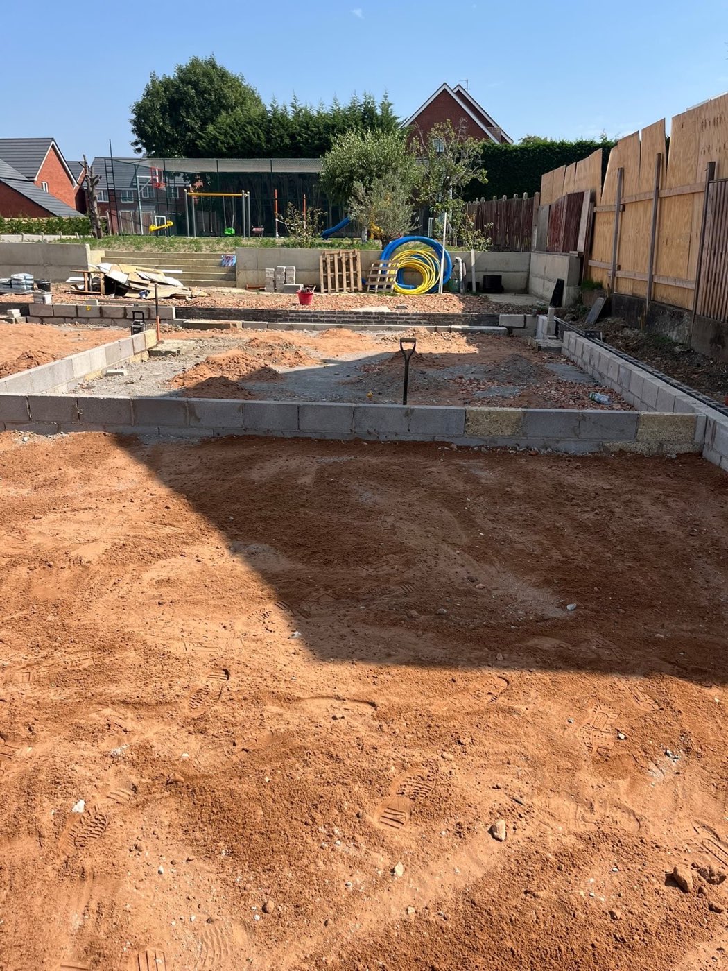 Services and slab — Levelled