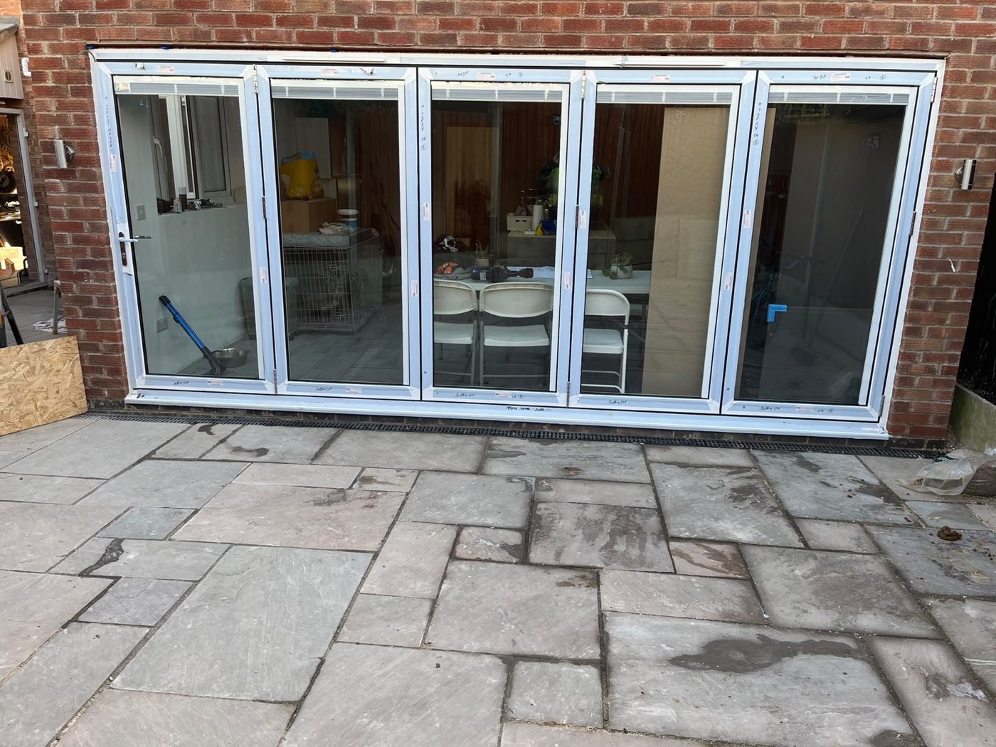 Bifolds onto a new patio — From the garden
