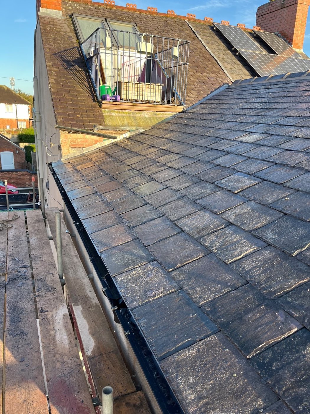 Reslated roof finished, new leadwork along the valley