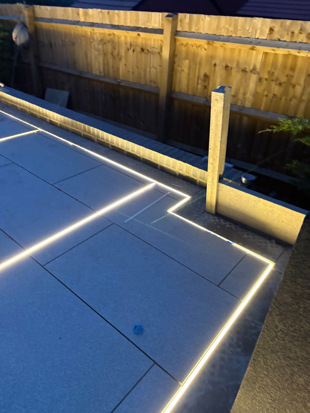 Patio with inset lighting